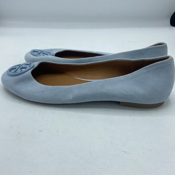 Tory Burch Chelsea Ballet Flat Kid Suede Baby Blue Size 8.5 - Picture 3 of 7